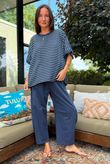 Below Deck Cheesecloth Stripe Tee Navy
